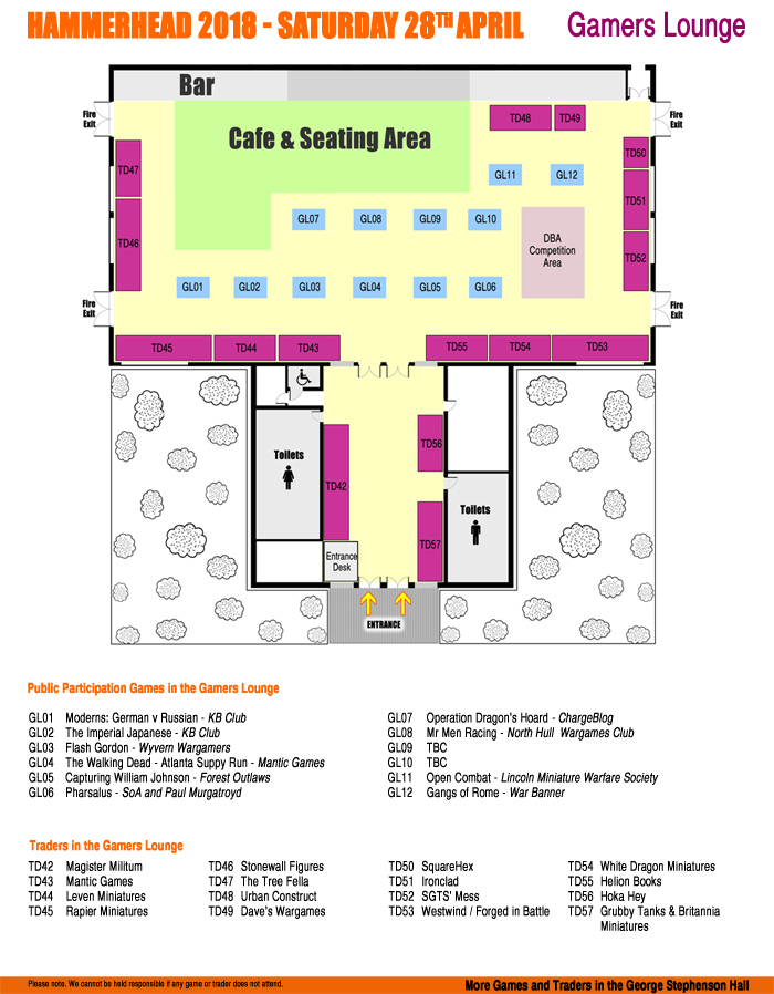 Hammerhead 2018 Gamers Lounge Floor Plan